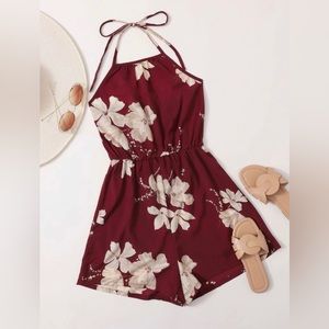 Floral halter Romper